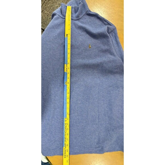 Polo Ralph Lauren Mulicolor Pony Estate Rib Quarter Zip Pullover Blue Preppy XL - Picture 6 of 8